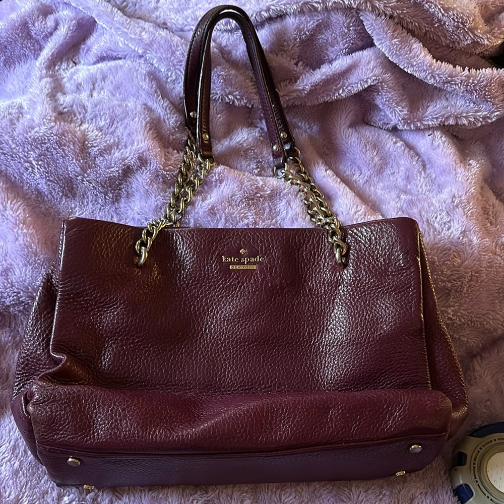 Kate Spade Mulberry Plum color handbag. Gold tone hardware.